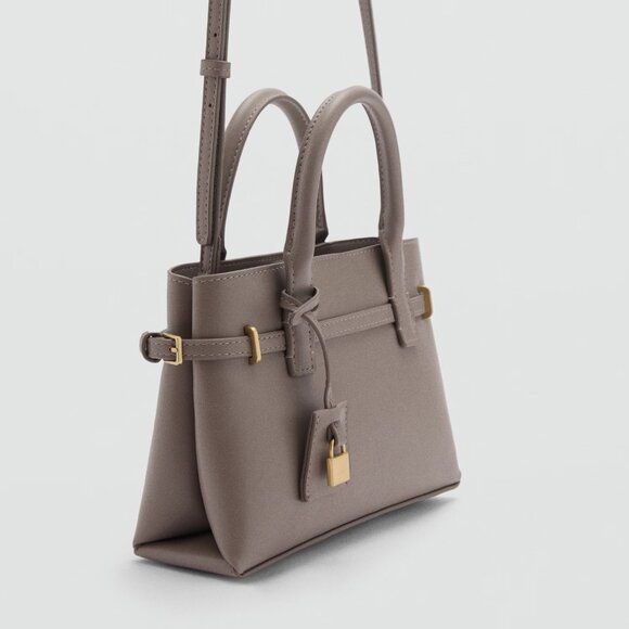 Mango Grey Mini-Shopper With Rear Padlock/NWT - Picture 2 of 16